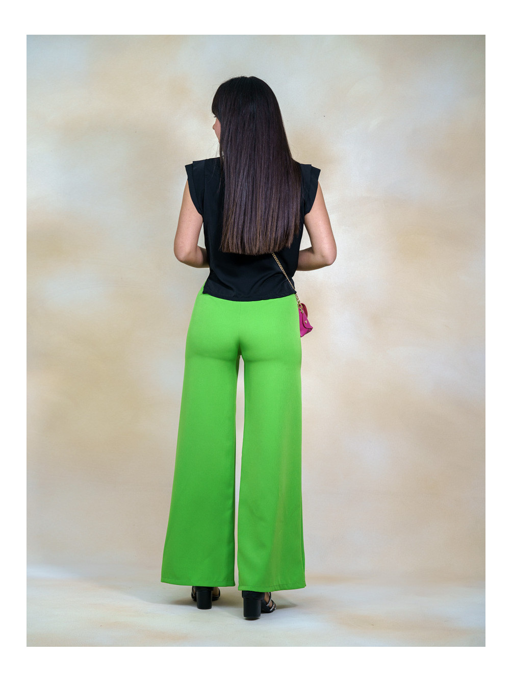 Pantalón Recto Clásico, Pantalón Verde Mujer, Pantalón Clásico Verde, Mariquita Trasquilá