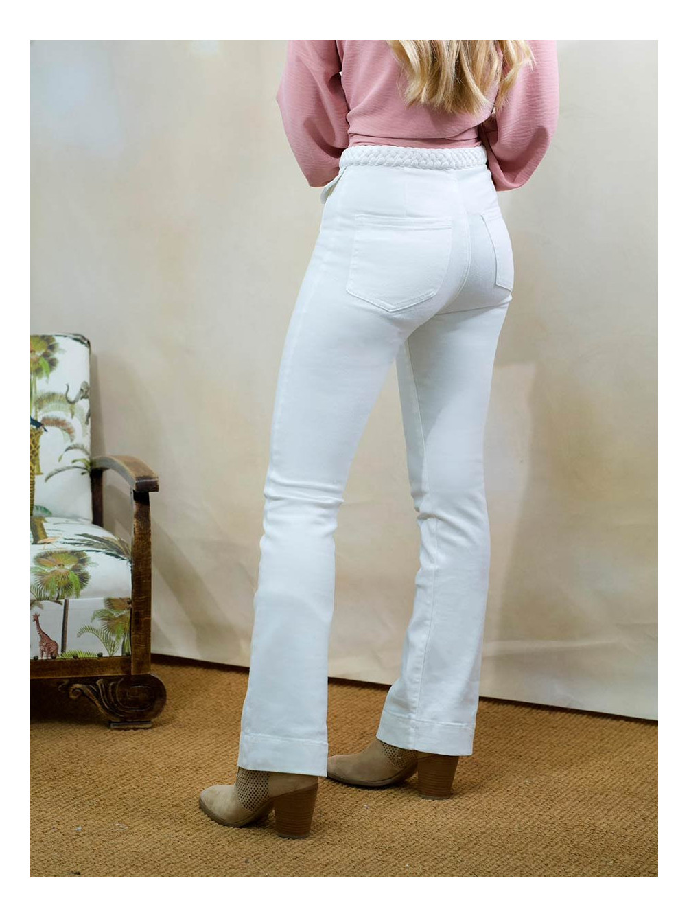 Geometría objetivo presupuesto Jeans Cinturilla Trenzada | Jeans Blanco Mujer | Mariquita Trasquilá