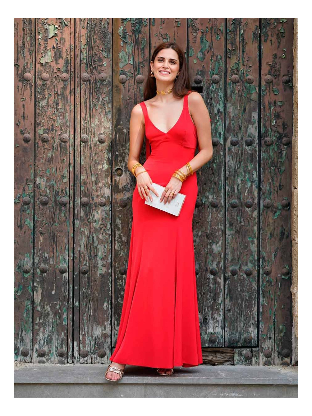 Vestido Guest Rouge, Vestido Largo de Fiesta, Vestido Invitada 2023, Mariquita Trasquilá