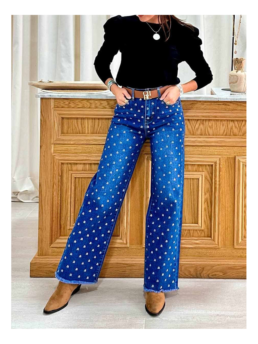 Jeans Strass, Jeans Mujer, Pantalón Mujer, Mariquita Trasquilá