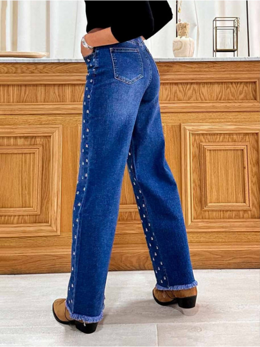Jeans Strass, Pantalón Vaquero Mujer