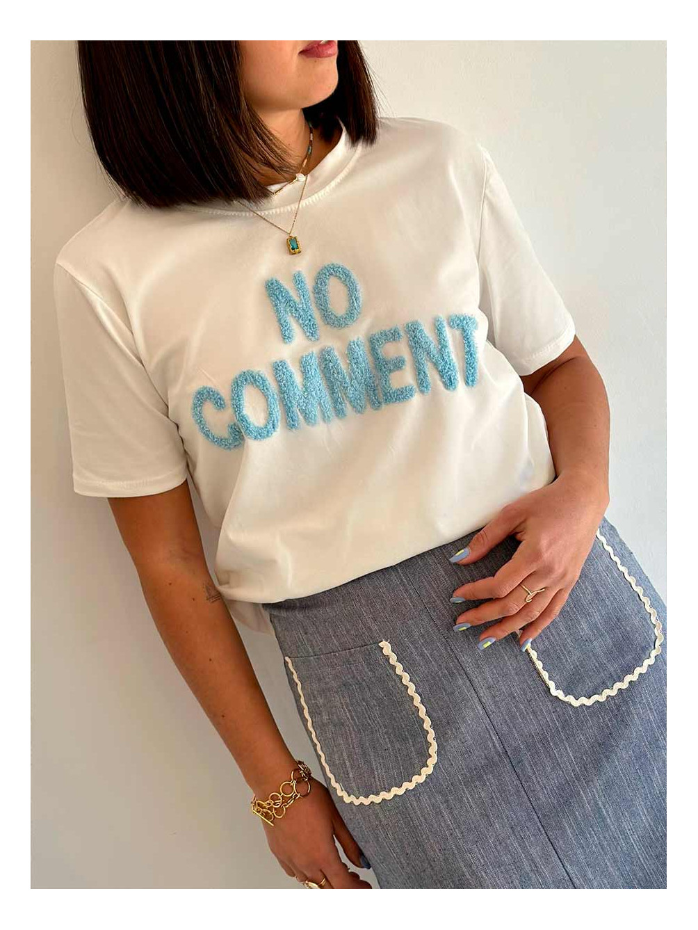 Camiseta No Comment, Camiseta de Mujer, Camiseta de Algodón, Mariquita Trasquilá