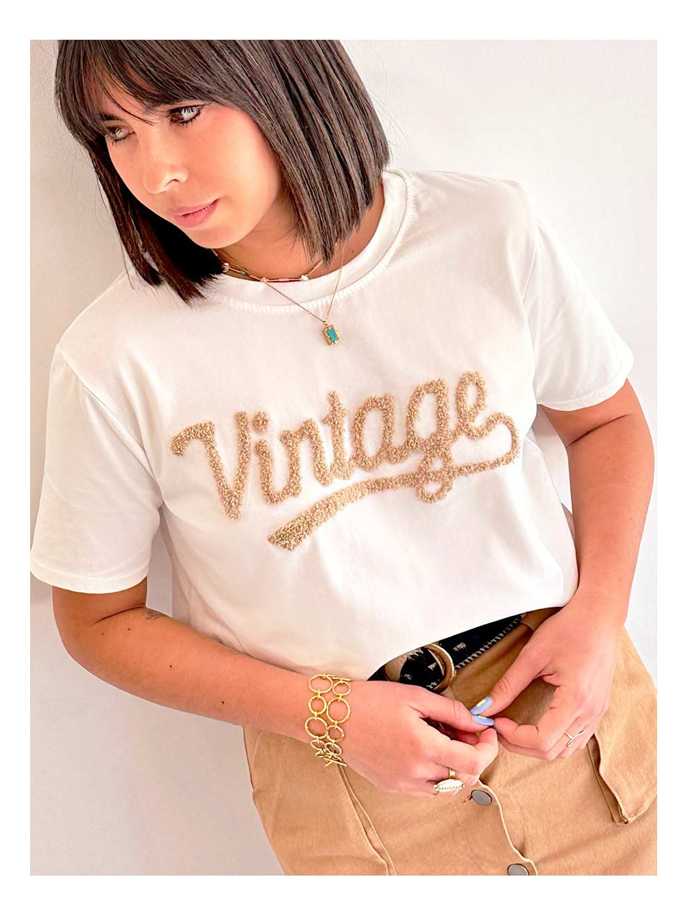 Camiseta Vintage, Camiseta de Algodón, Camiseta de Mujer, Mariquita Trasquilá