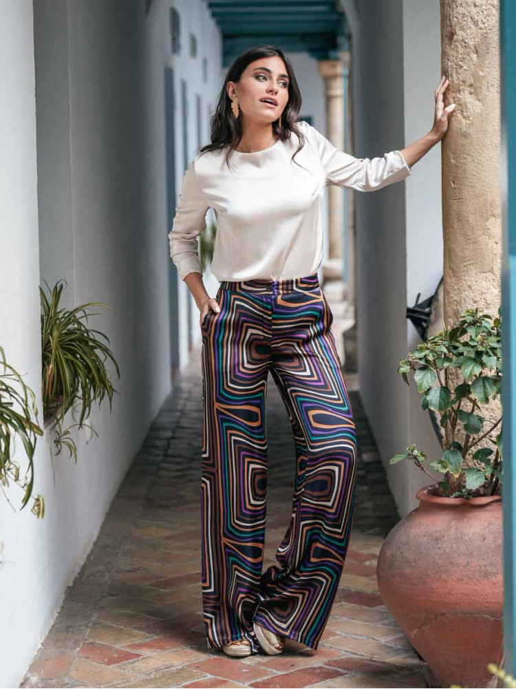 Pantalón Lino Italiana  Blusas dama, Mujeres modernas, Pantalones