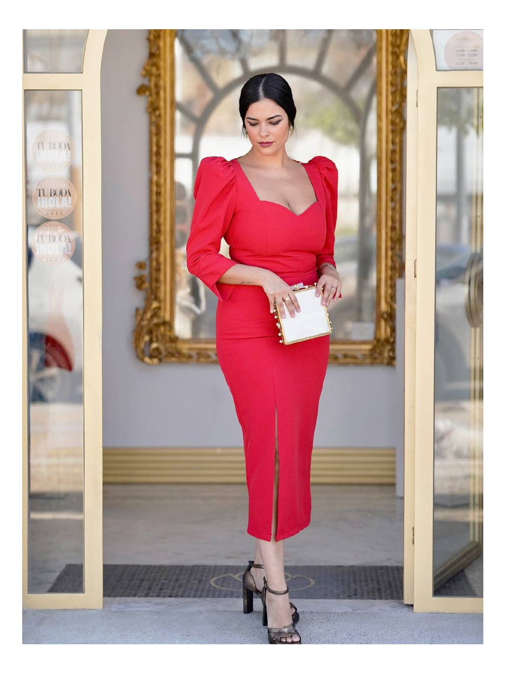 Vestido Caleta Rojo, Invitada Ropa, Vestidos de Fiesta, Mariquita Trasquilá