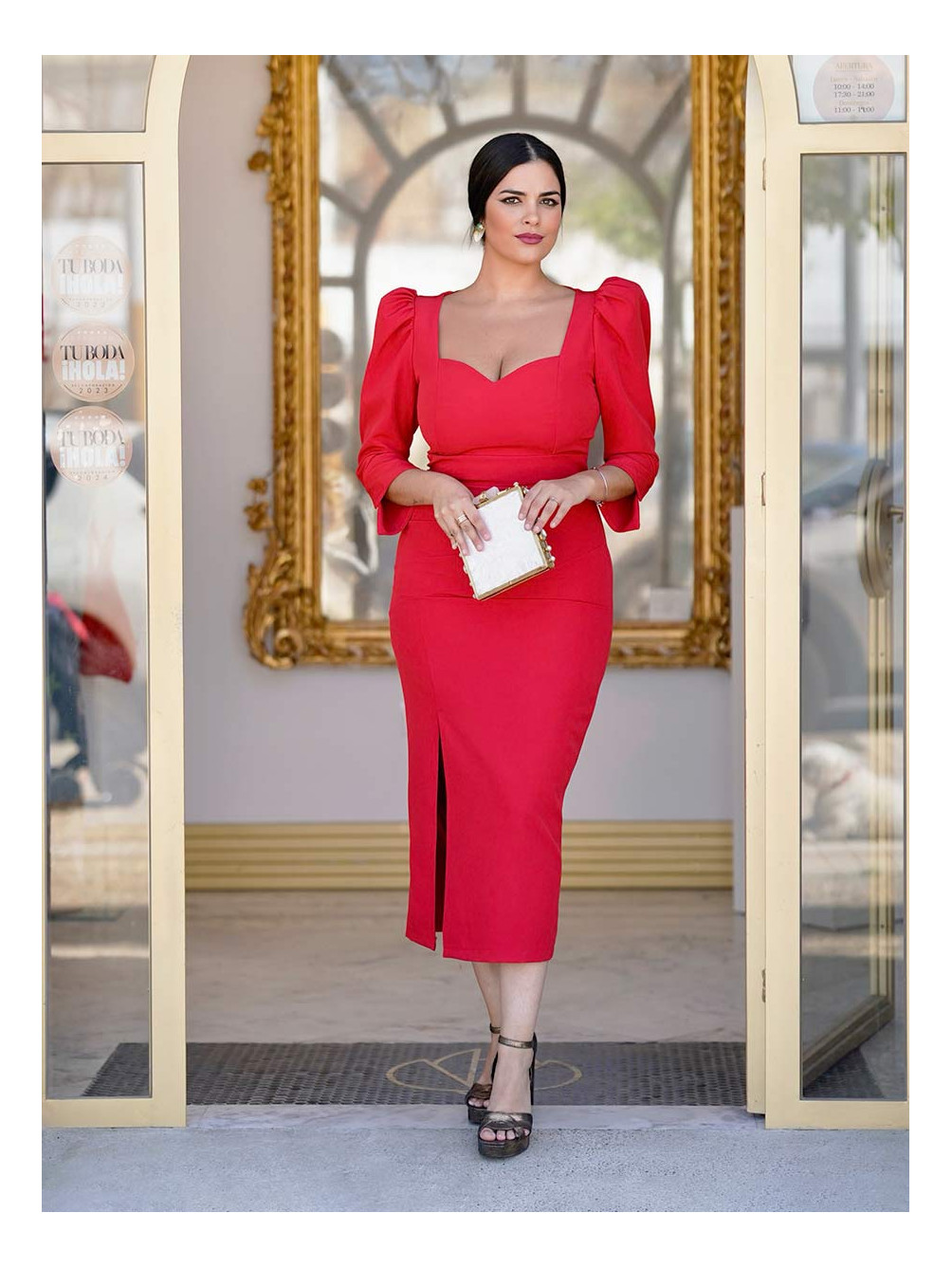 Vestido Caleta Rojo, Invitada 2024, Vestidos de Fiesta, Mariquita Trasquilá