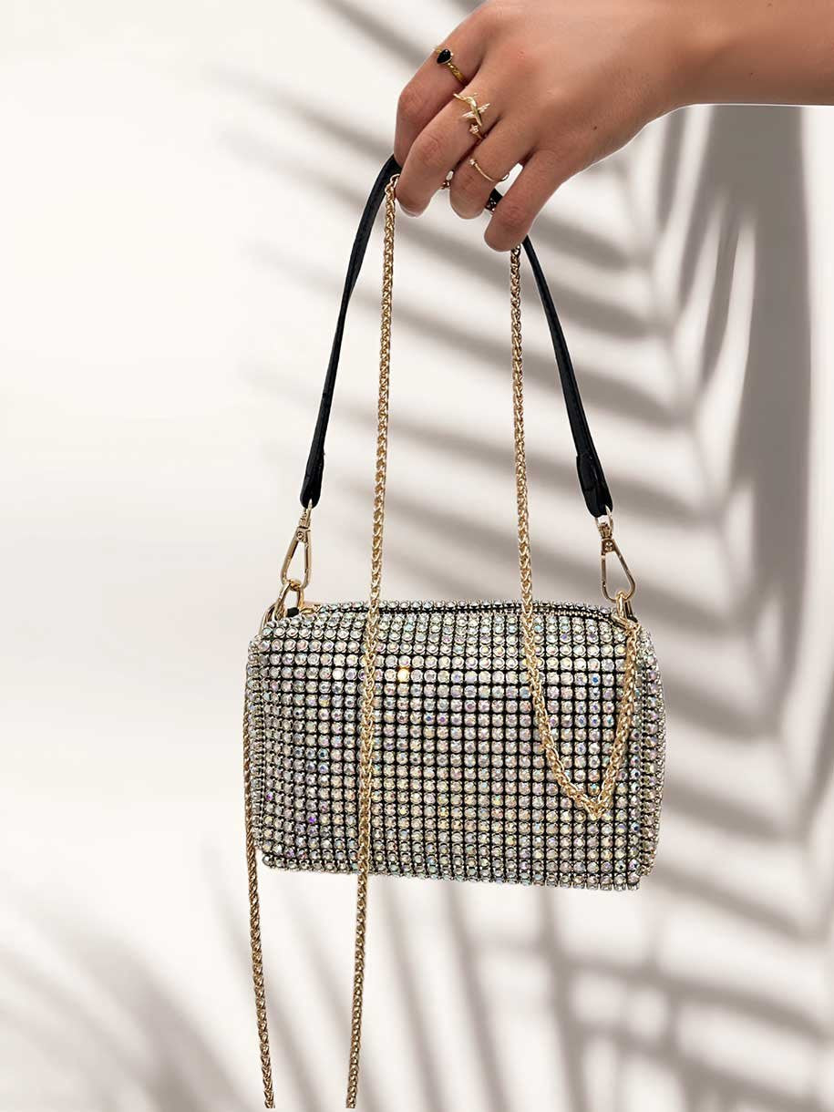 BOLSO STRASS ABALORIOS