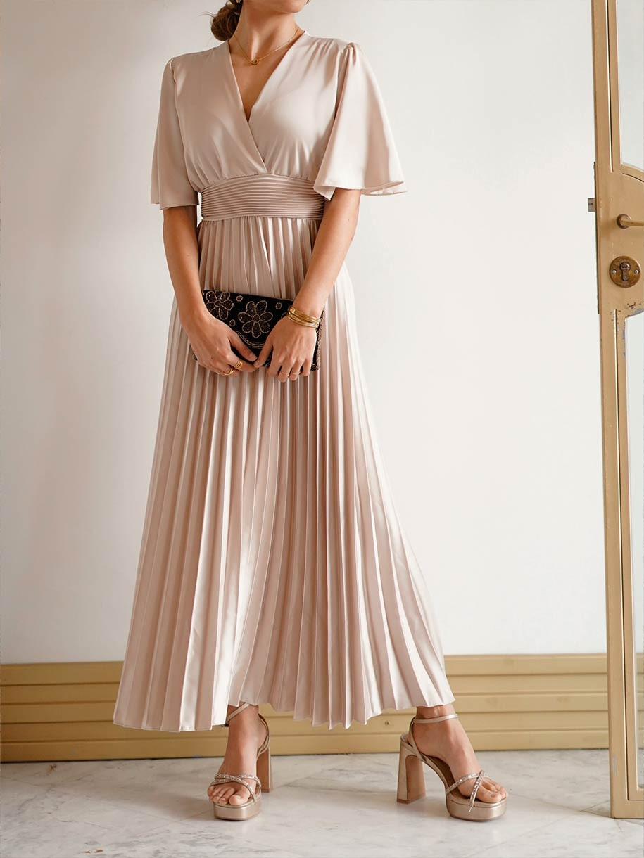 VESTIDO PLISADO MIDI