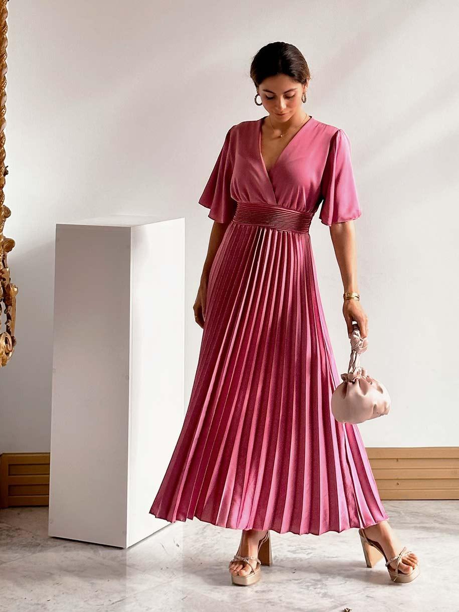 VESTIDO PLISADO MIDI
