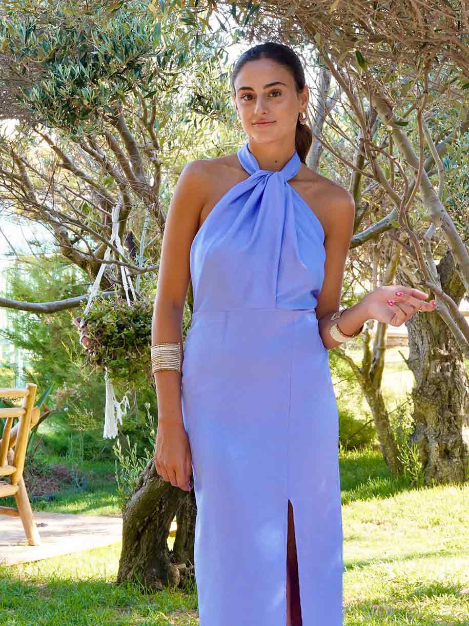 VESTIDO LARGO NUDO HALTER