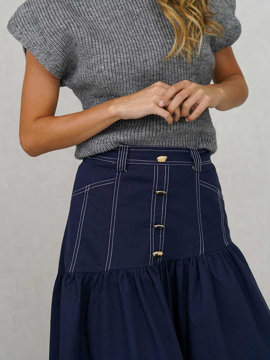 FALDA VAQUERA BOTONES