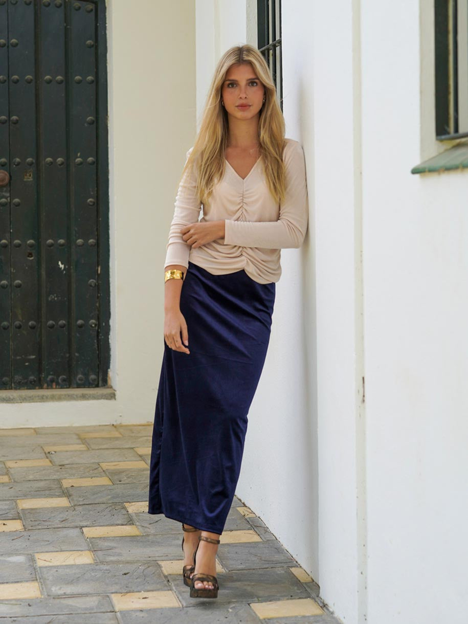 FALDA TERCIOPELO MIDI