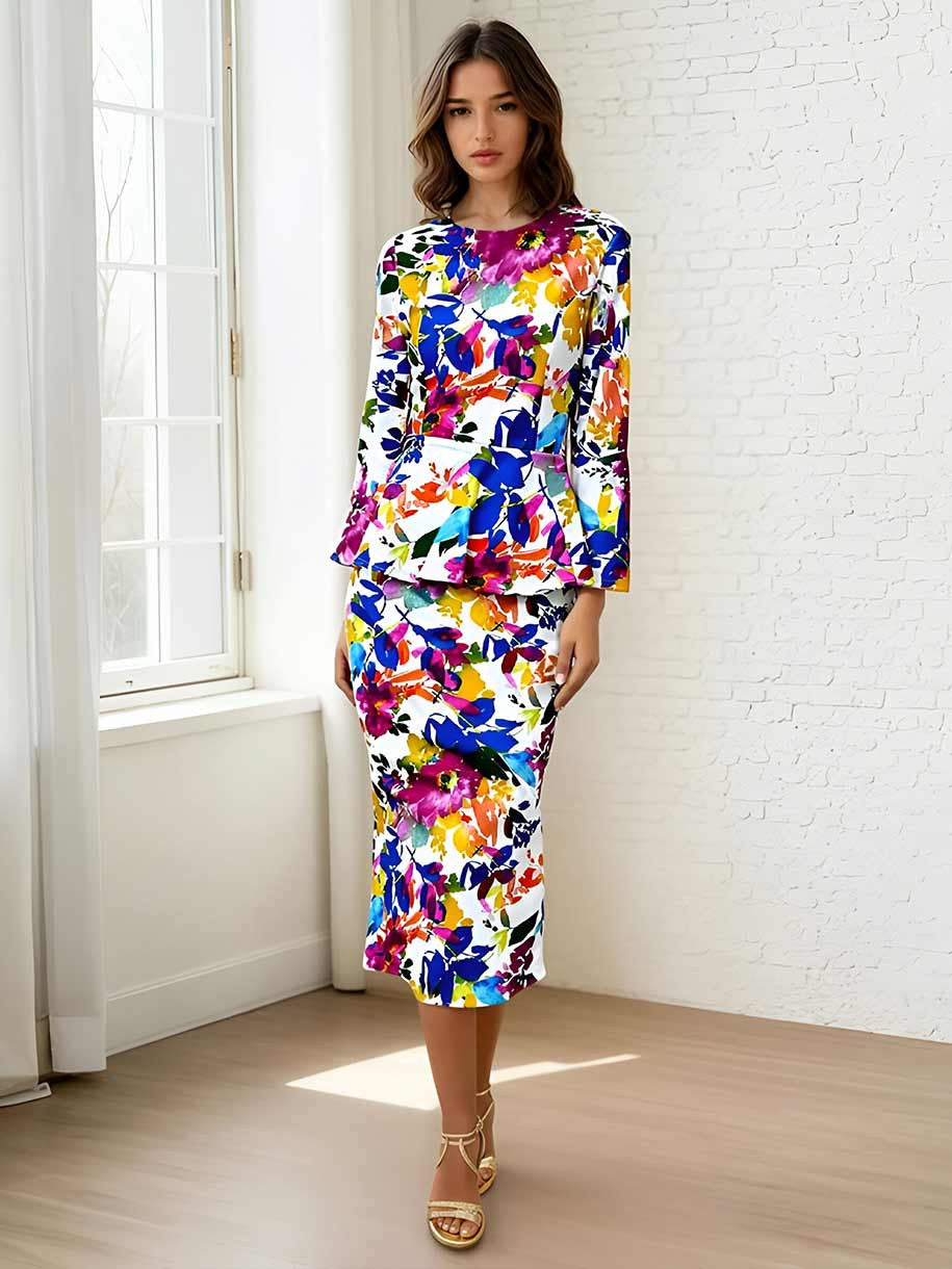 VESTIDO PEPLUM SARA ESTAMPADO