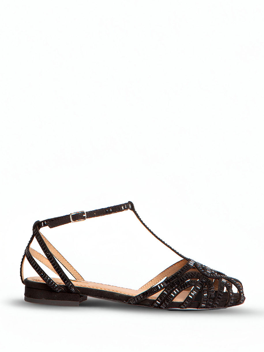 SANDALIA PLANA CALADA STRASS