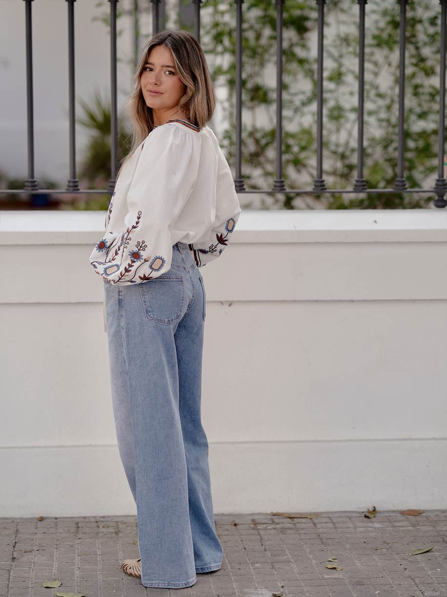 PANTALÓN VAQUERO BOHO CHIC