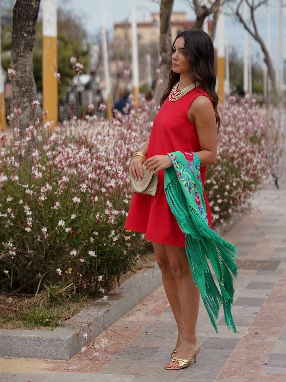 VESTIDO CORTO VOLANTÓN