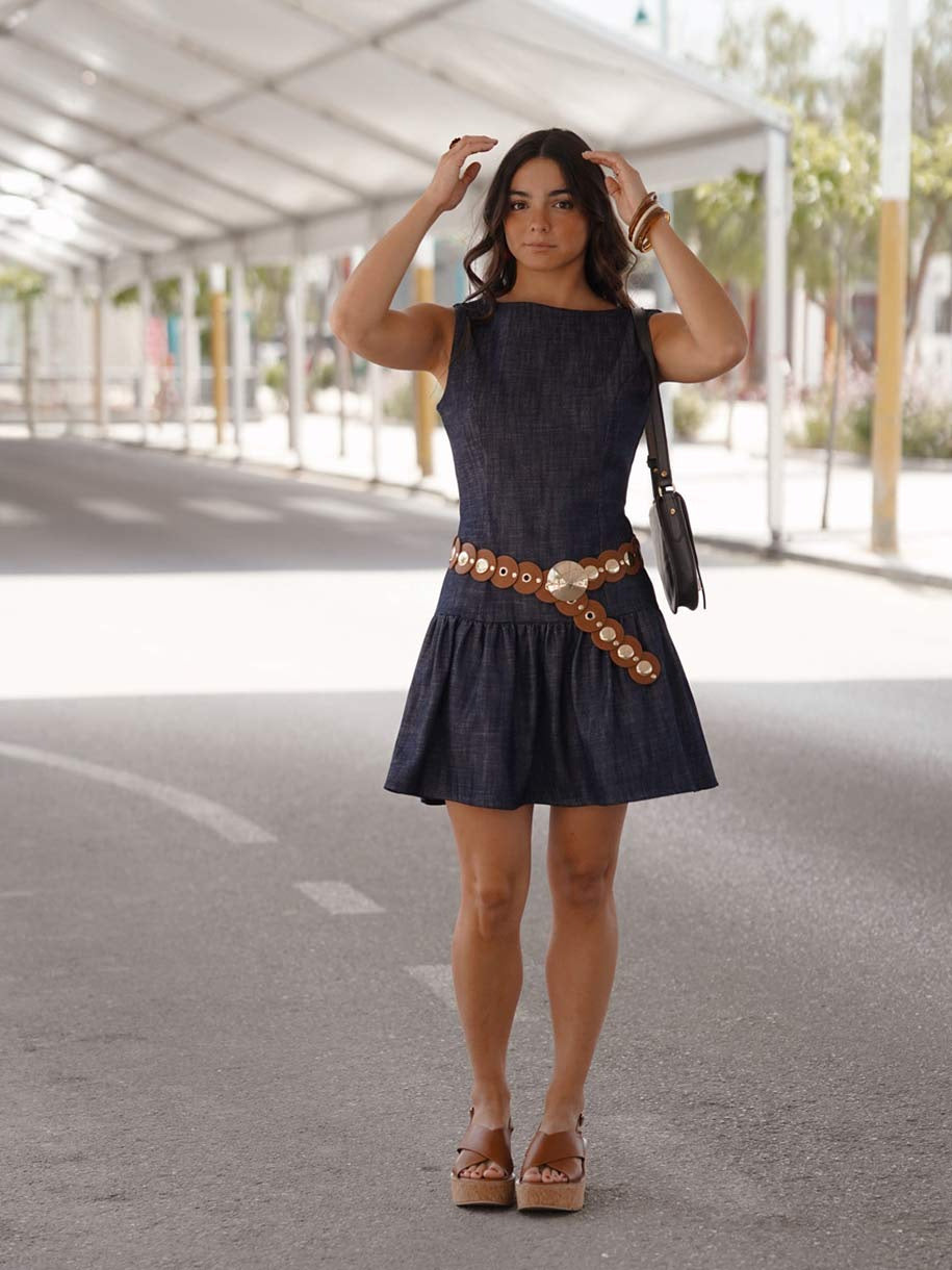 VESTIDO DENIM VOLANTÓN