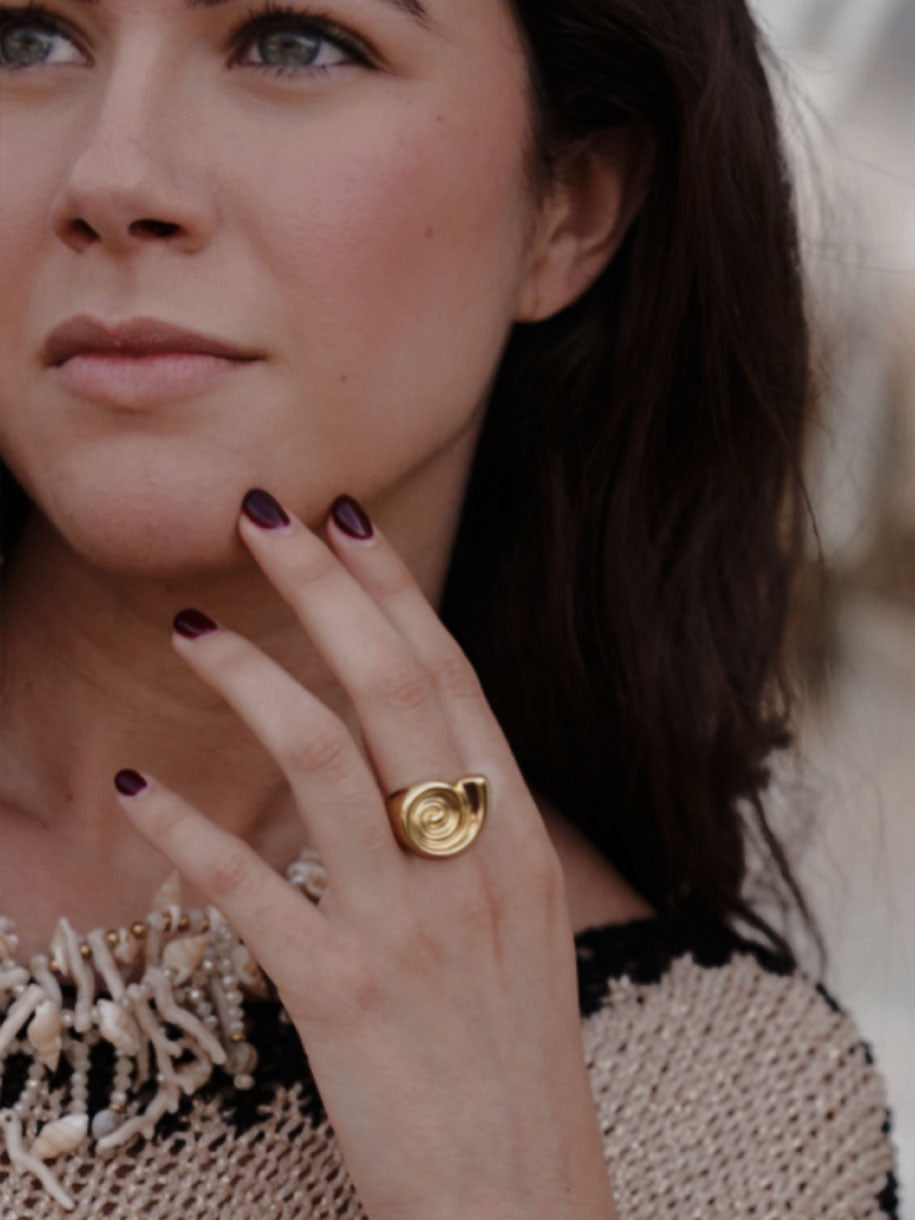 ANILLO ACERO CARACOL