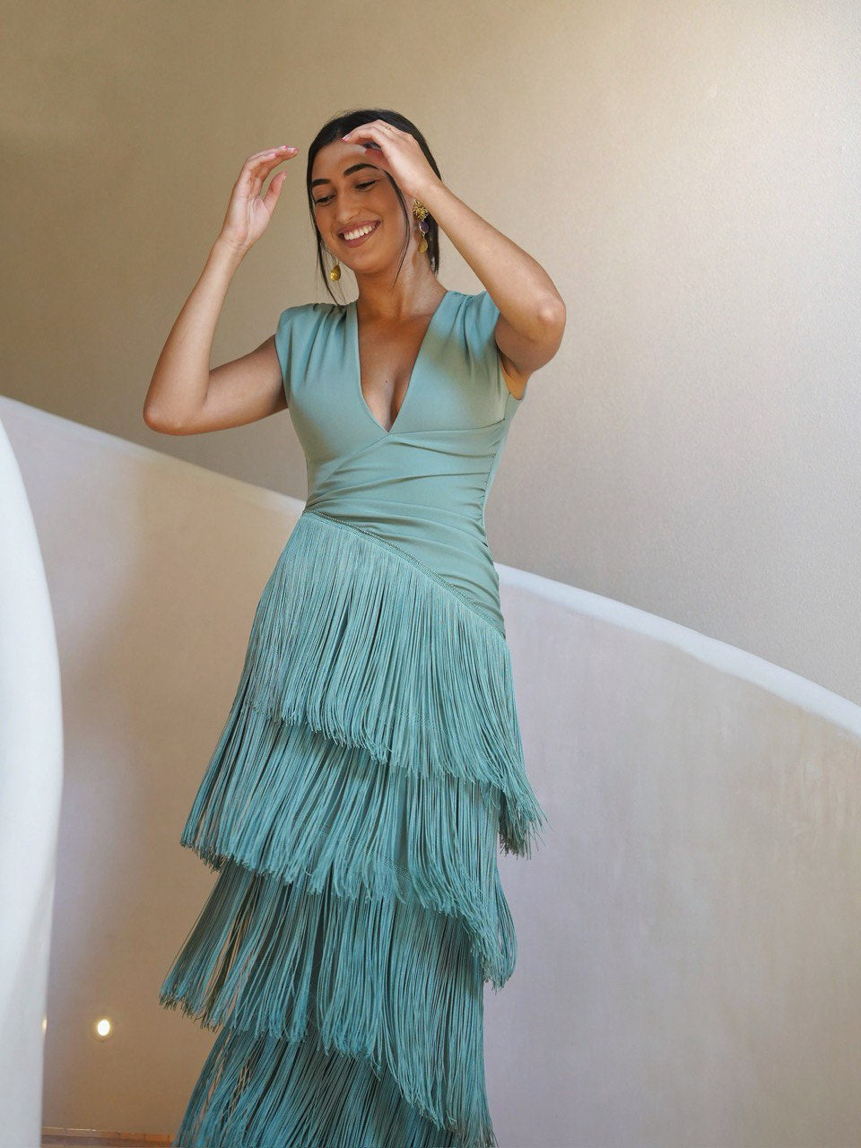 VESTIDO FLECOS SALVIA NOCHE