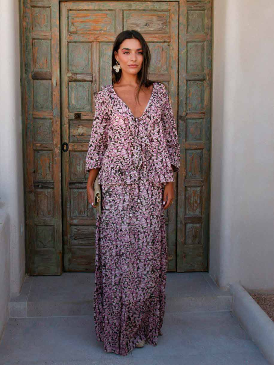 CONJUNTO FLORES ESTAMPADO