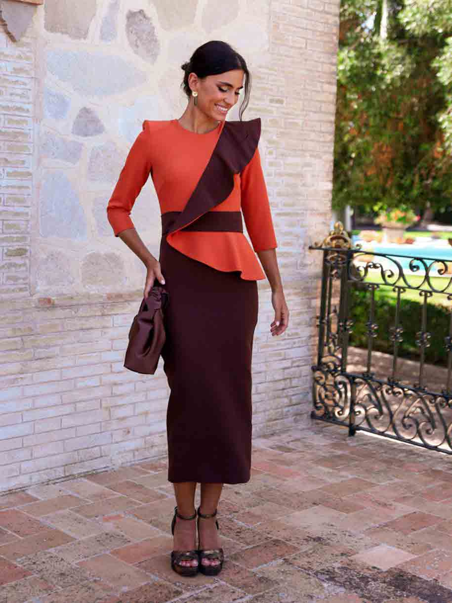 VESTIDO PEPLUM VOLANTE