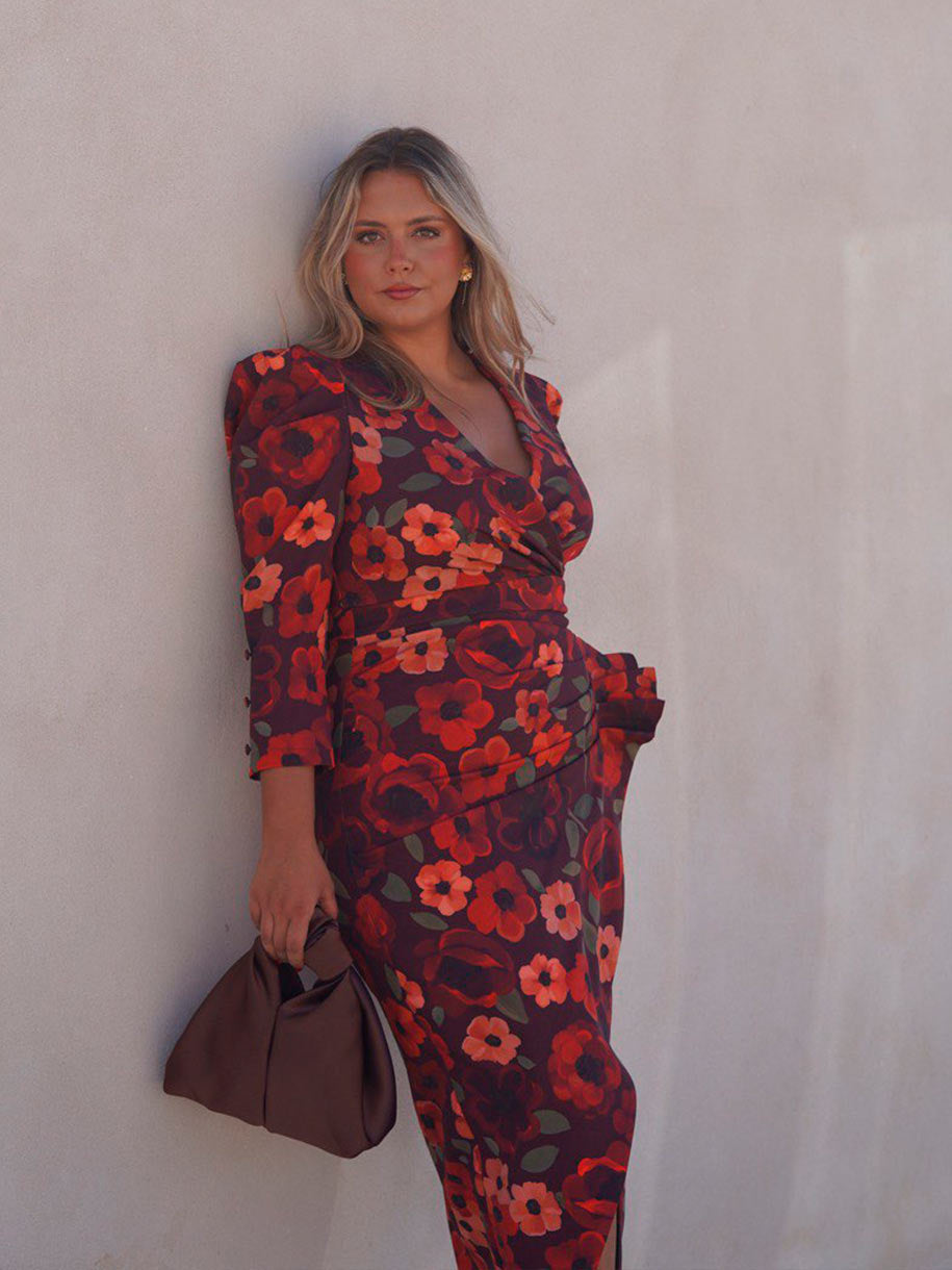 VESTIDO FLORES CORAL