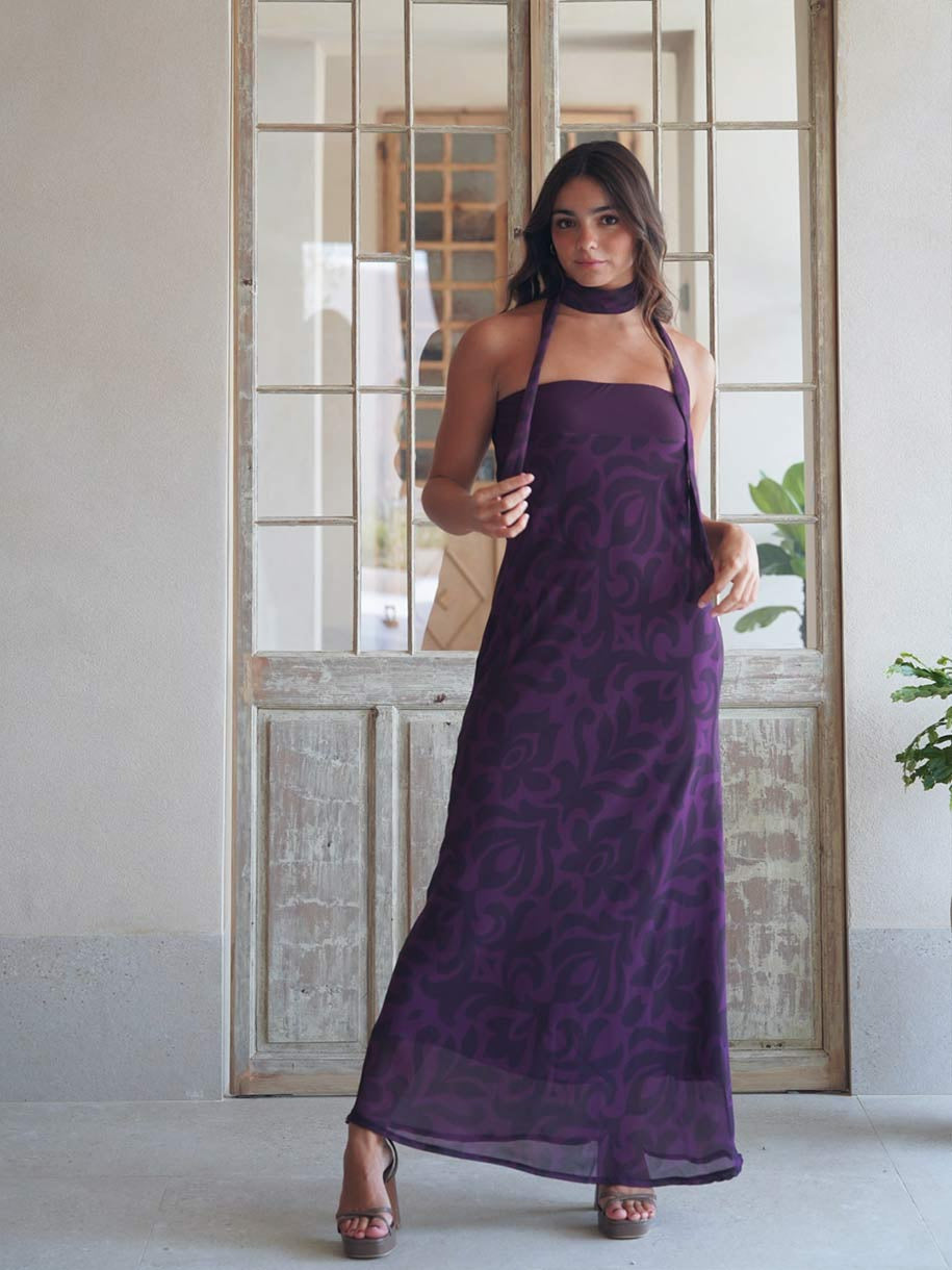 VESTIDO TUL PALABRA DE HONOR BUGANVILLA