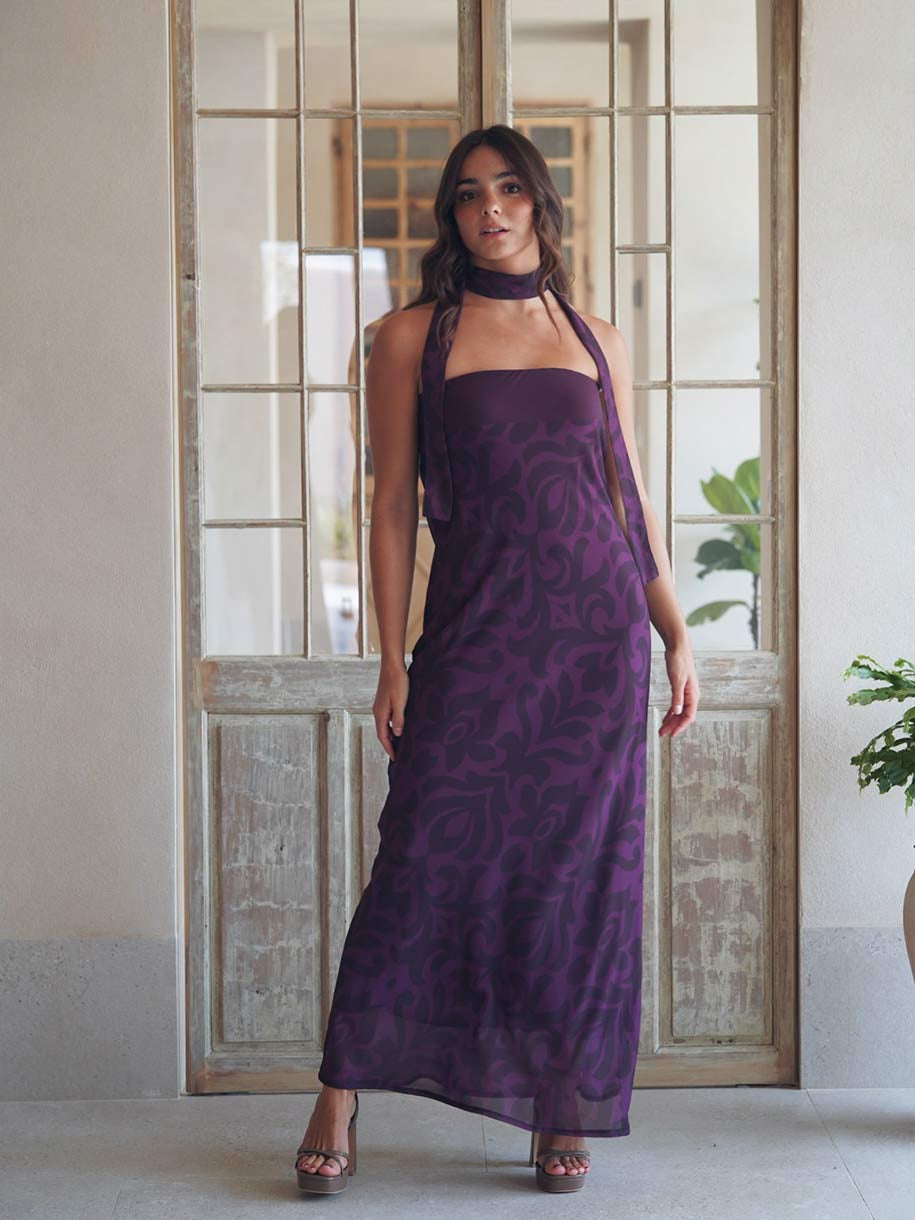 VESTIDO TUL PALABRA DE HONOR BUGANVILLA