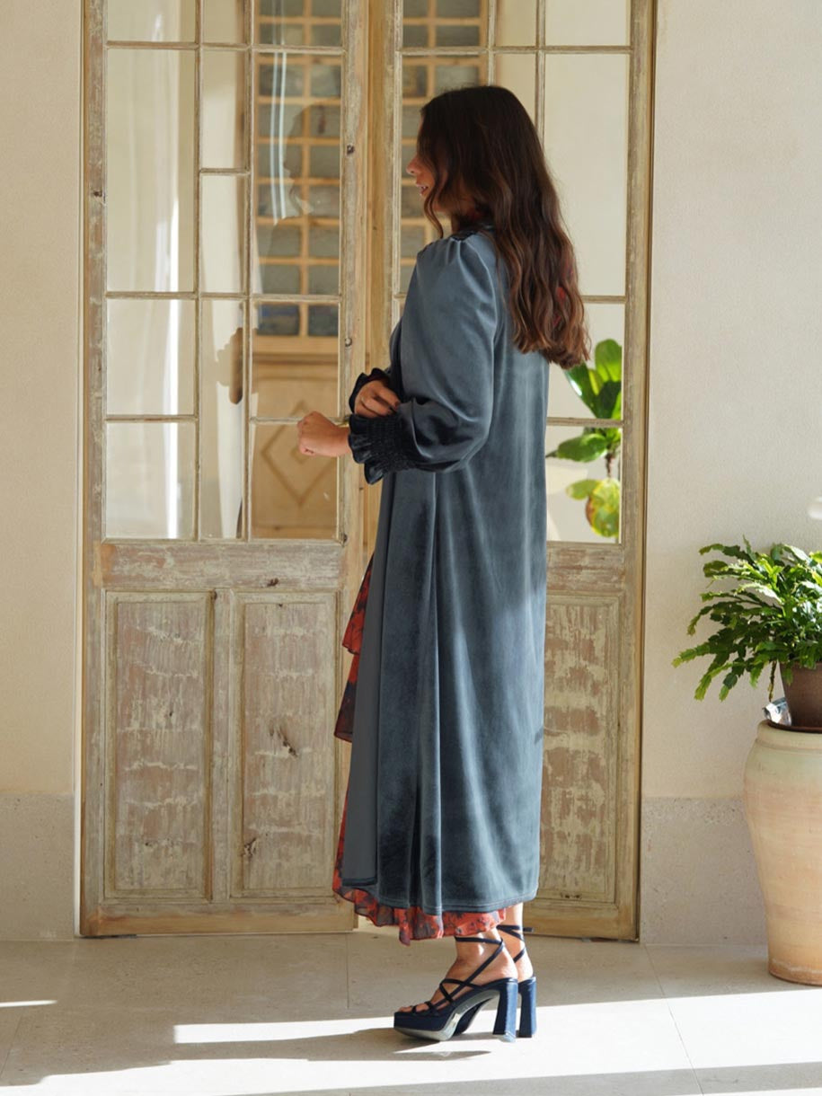KIMONO TERCIOPELO FRUNCE