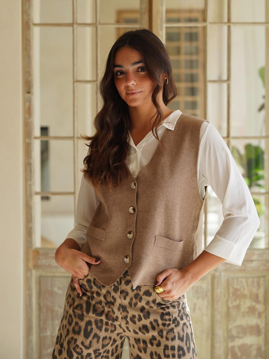 CHALECO LANA ABOTONADO