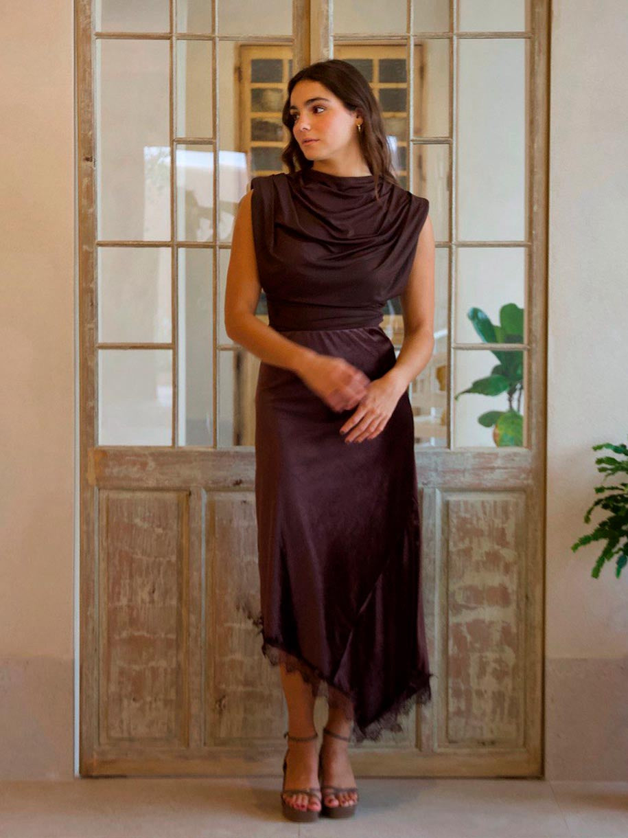 FALDA TERCIOPELO ASIMÉTRICA