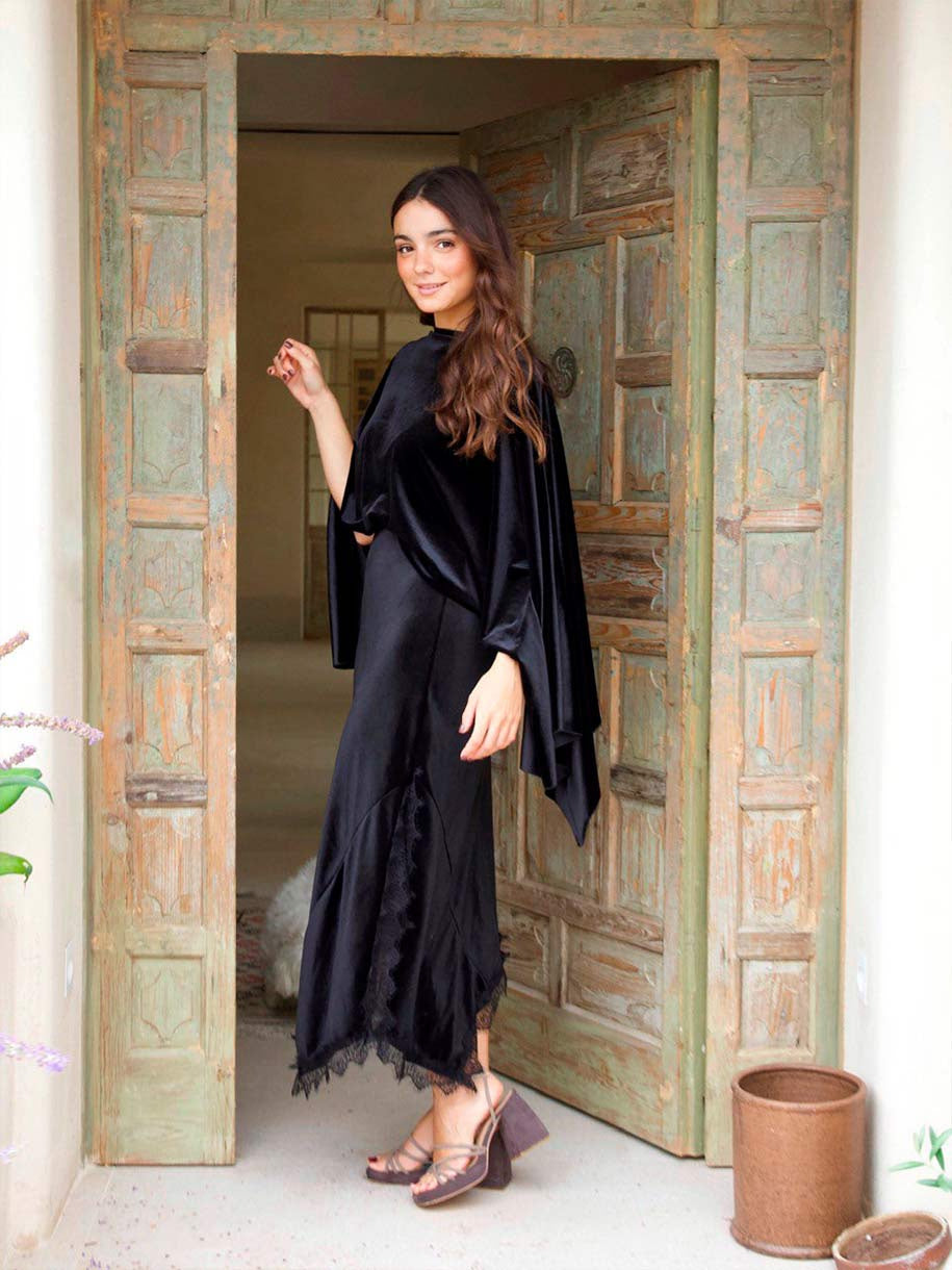 FALDA TERCIOPELO ASIMÉTRICA