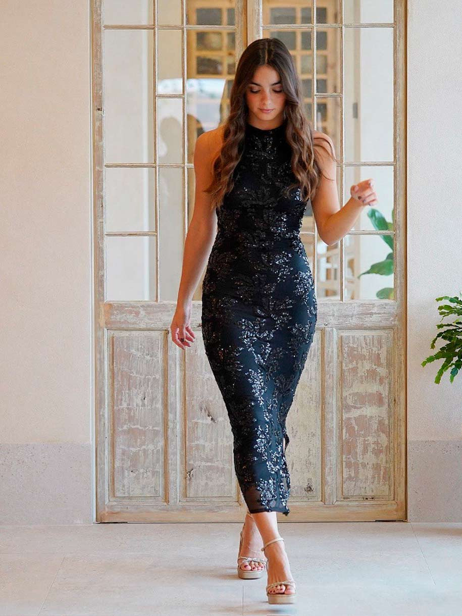 VESTIDO TUL BORDADO LENTEJUELAS