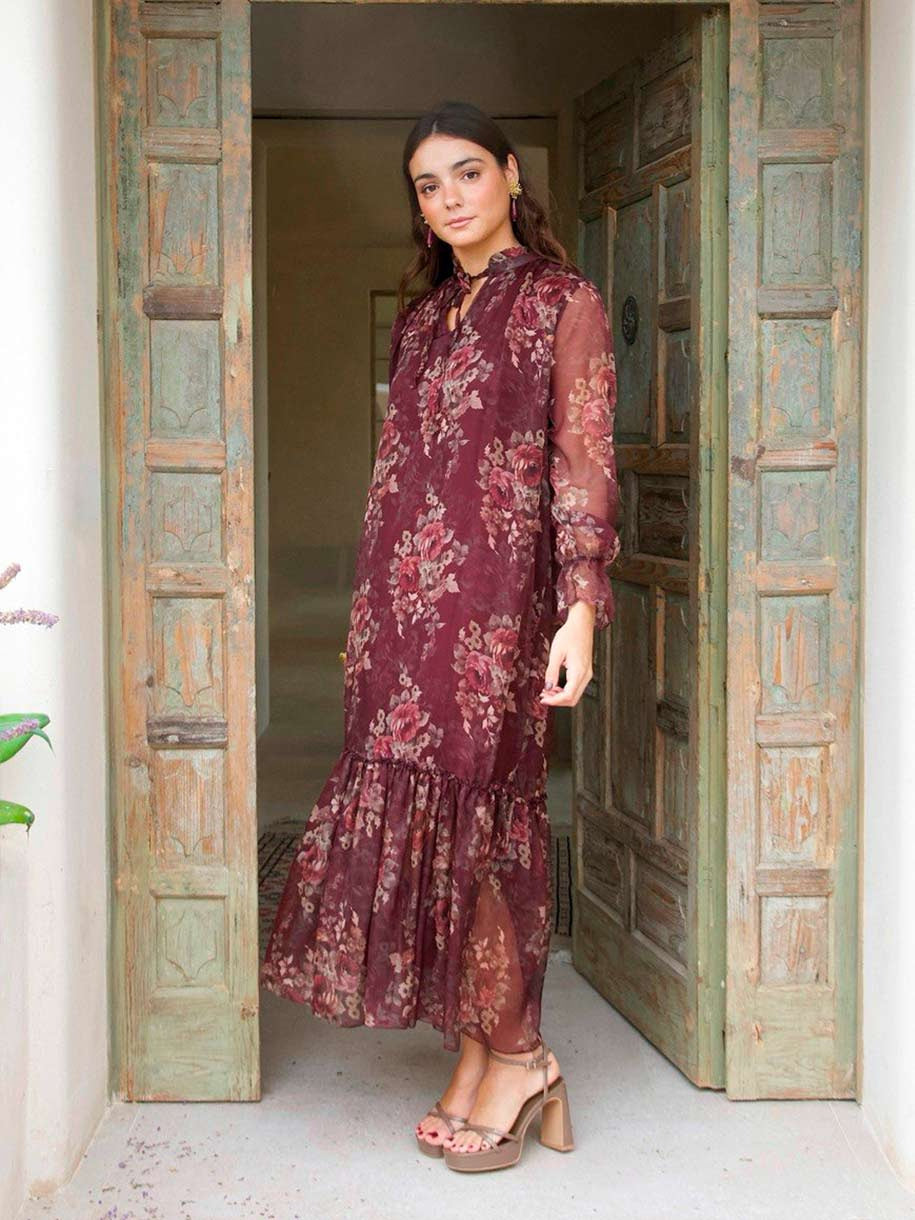 VESTIDO FLORES PEONIAS