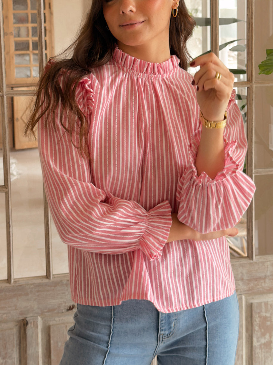 Blusa Volante Color Rosa