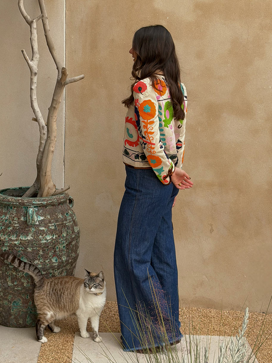 CHAQUETA BORDADA FLORES