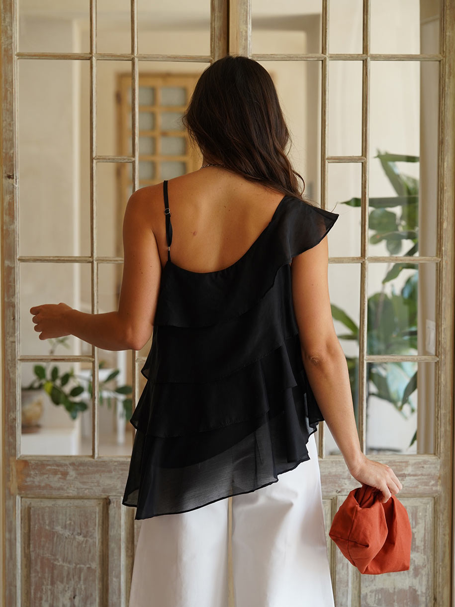 TOP VOLANTES ASIMÉTRICO TENCEL