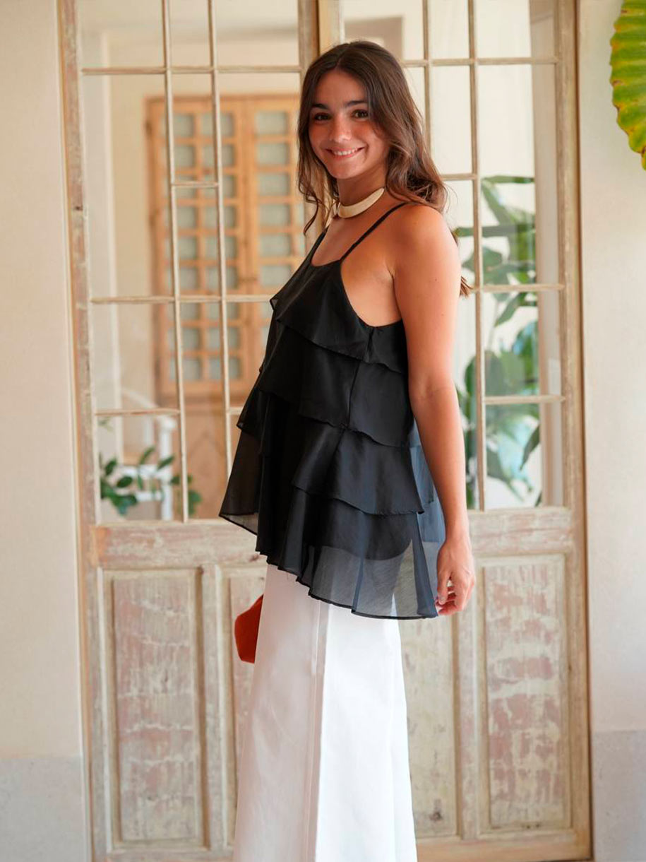 TOP VOLANTES ASIMÉTRICO TENCEL