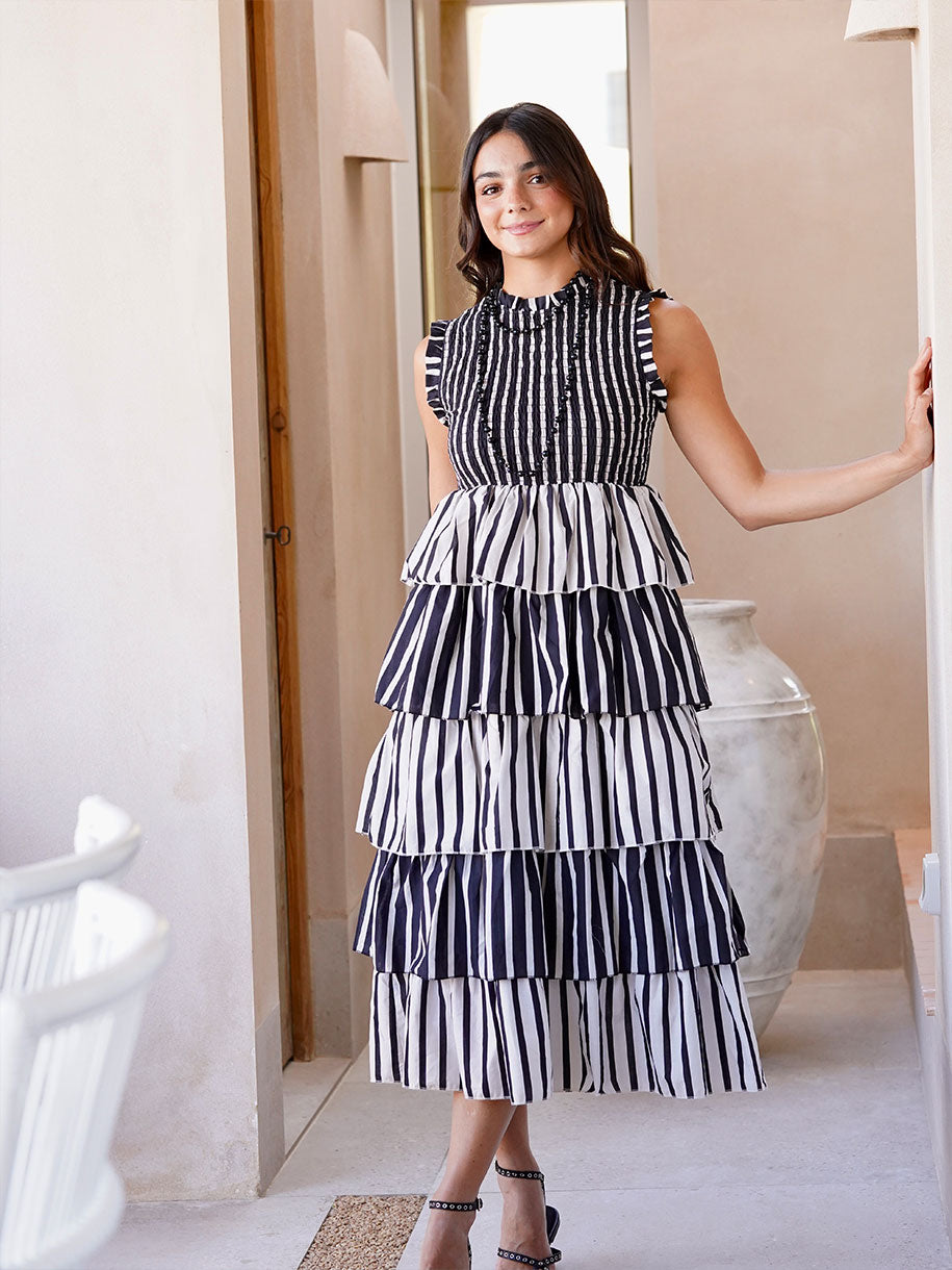 Vestido con nido de abeja
