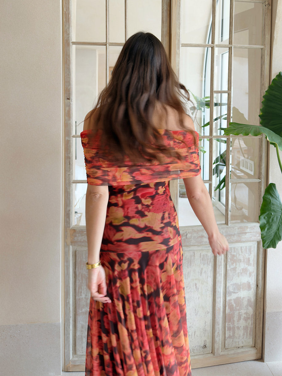 Vestido con escote bardot para eventos