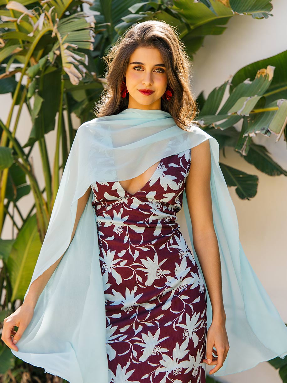 Vestido Estampado Midi