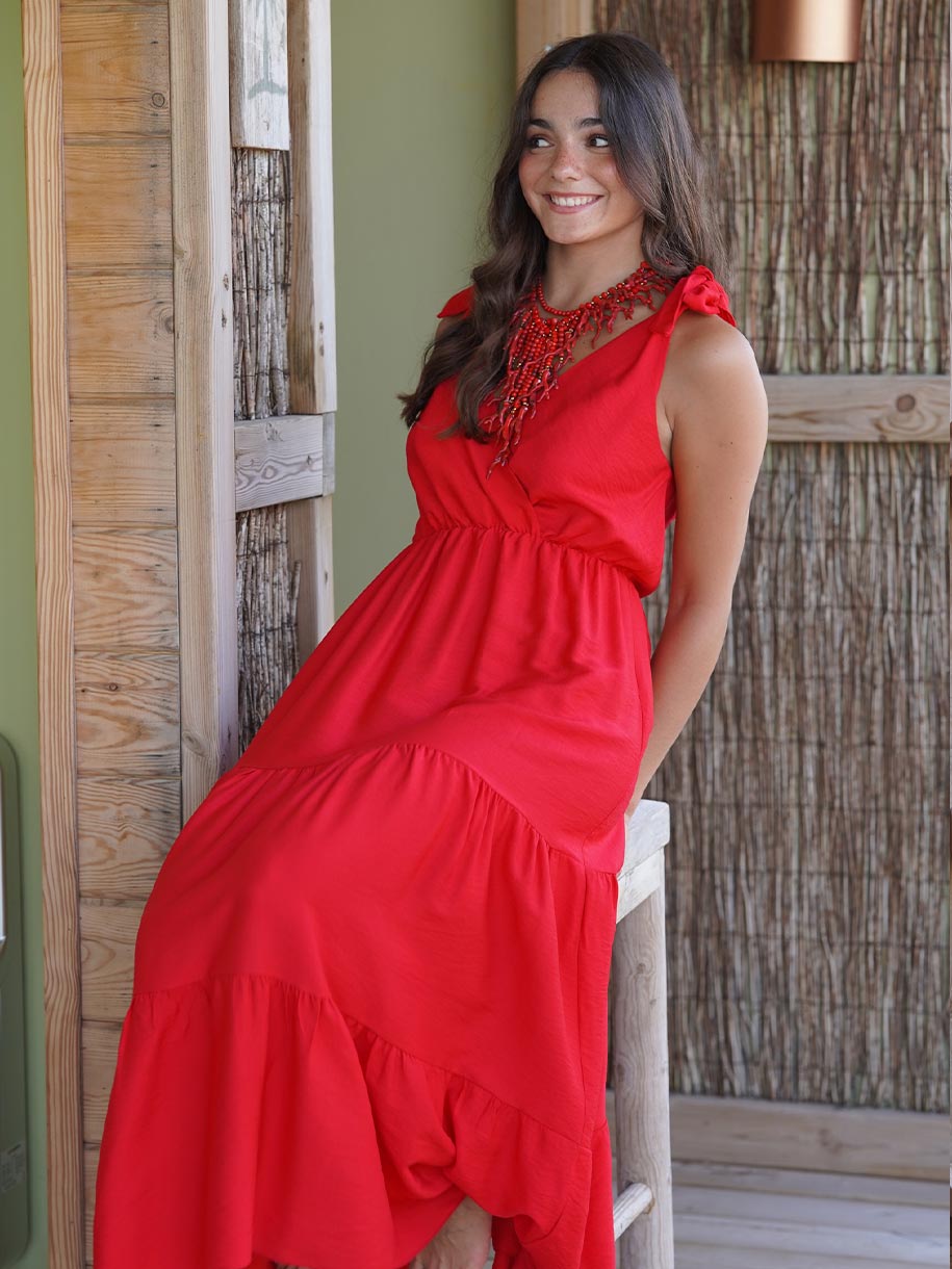 VESTIDO CRUZADO VOLANTES