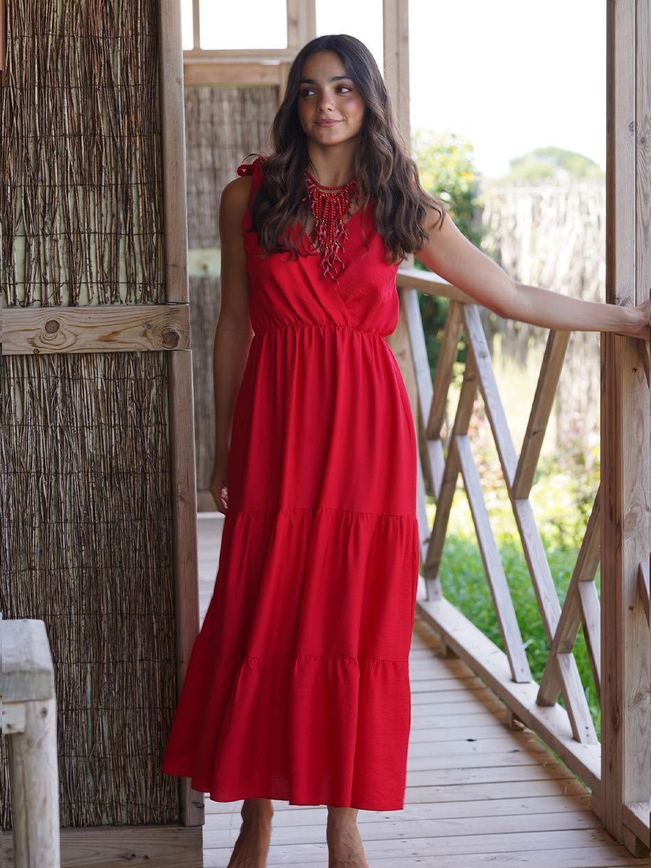 VESTIDO CRUZADO VOLANTES