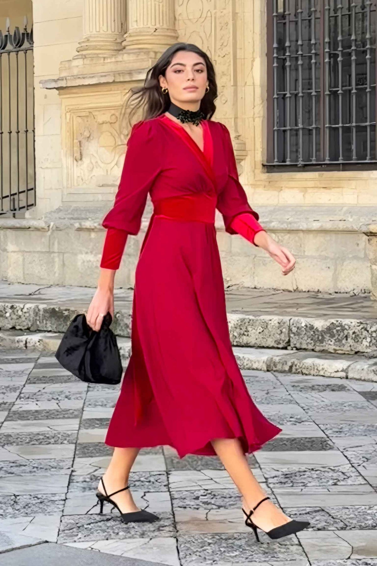 VESTIDO DUNEA TERCIOPELO ROUGE