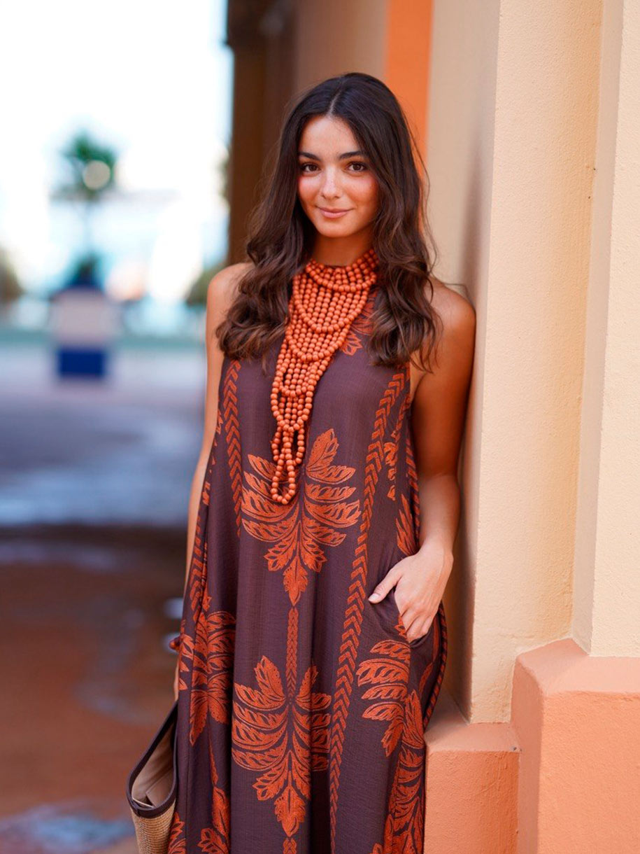 Vestido en color calabaza