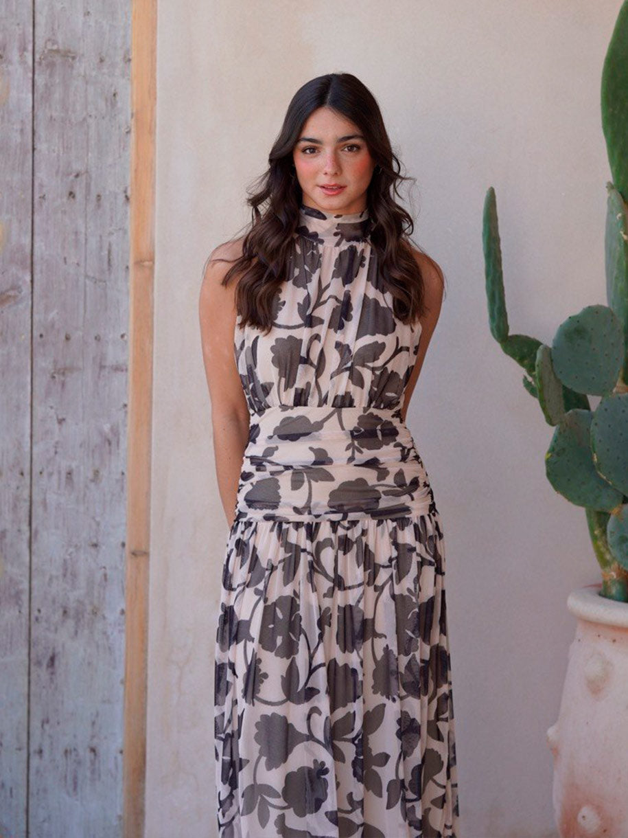 Vestido con estampado de flores