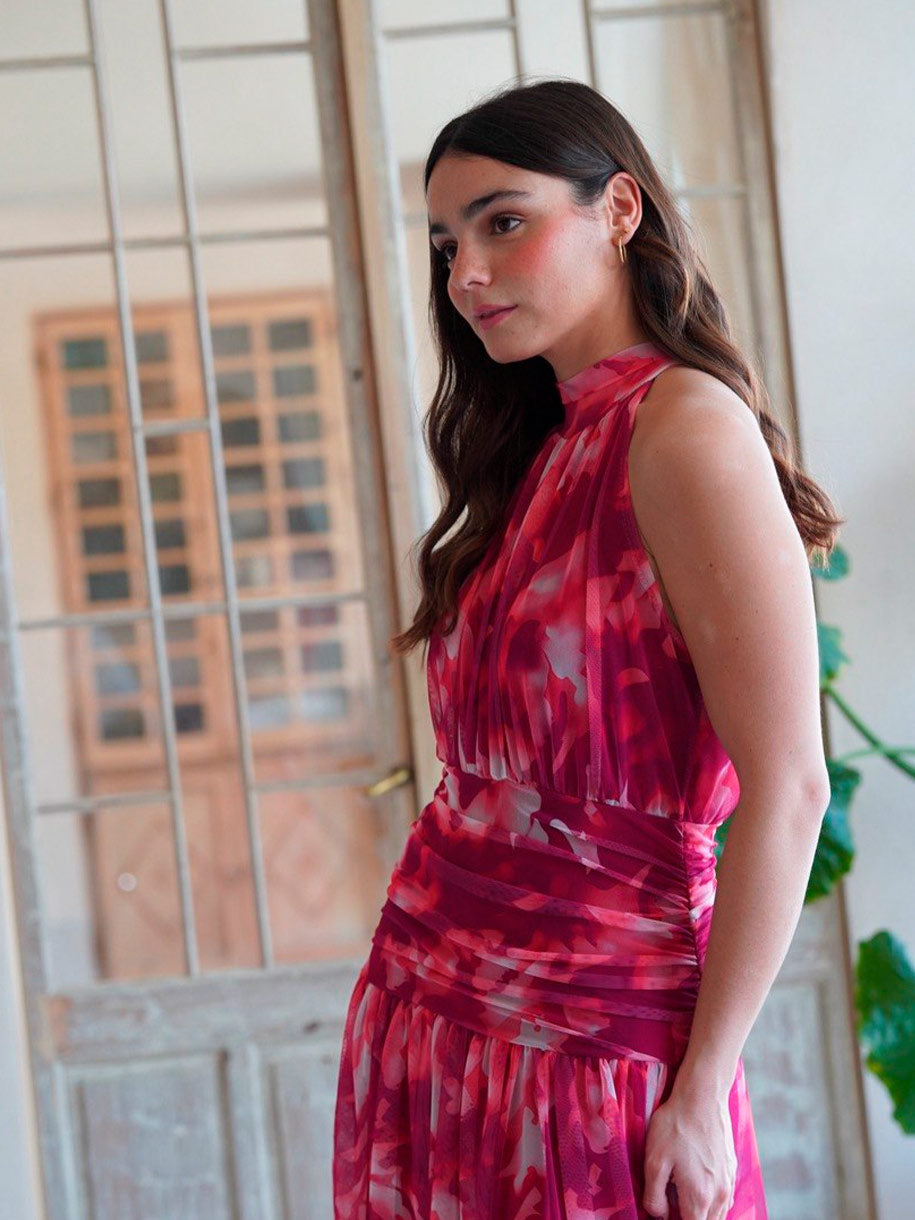 Vestido invitada estampado flores