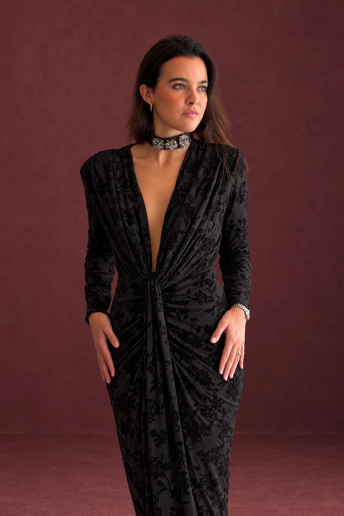VESTIDO JEUNE FLOCADO