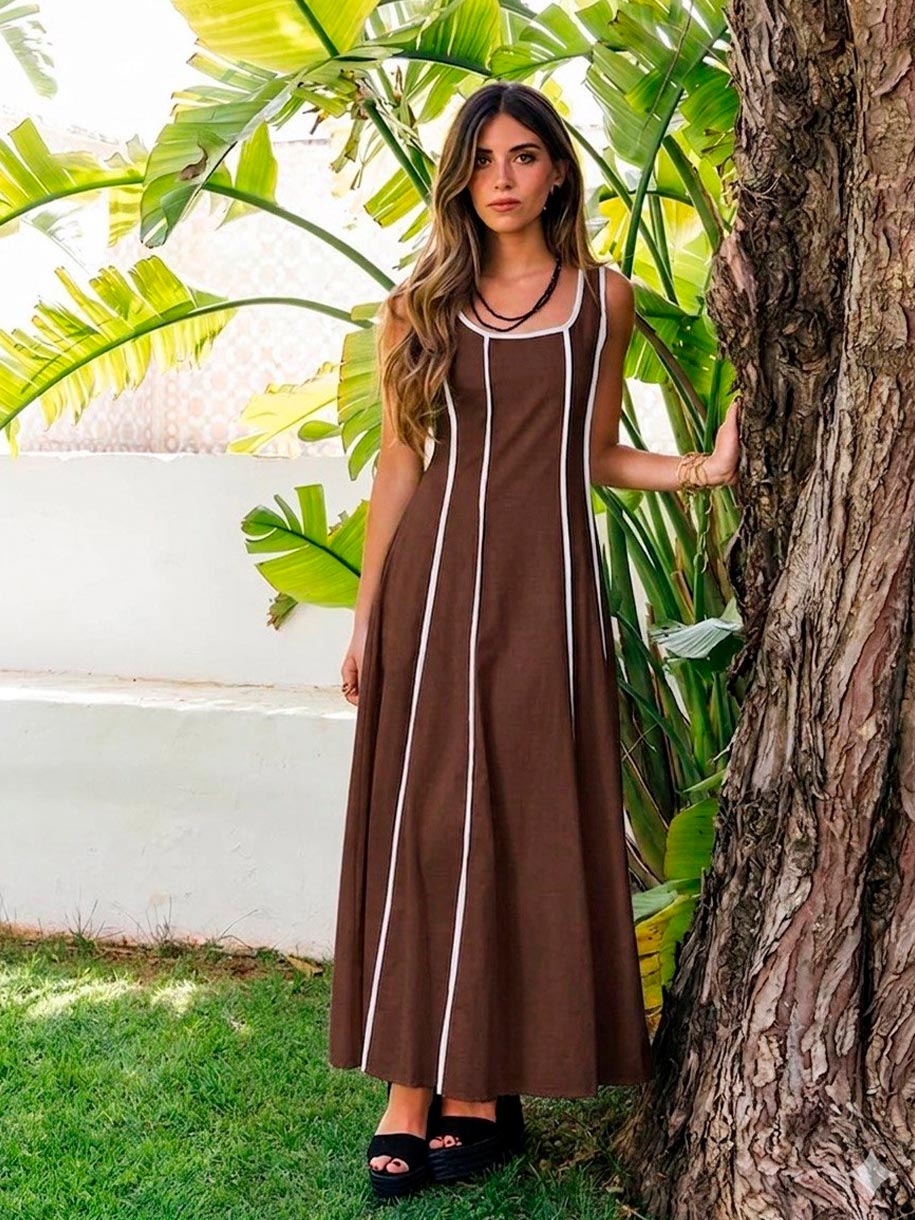 Vestido en color chocolate