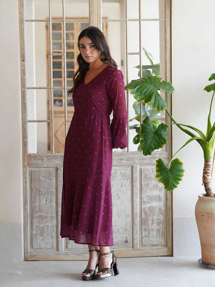 Vestido midi estampado